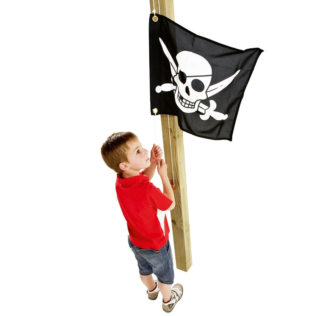 DRAPEAU PIRATE AVEC SYSTÈME DE HISSAGE