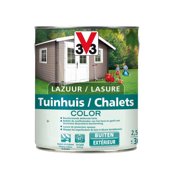 [V002*] V33 LASURE CHALET TONS BOIS COLOR - ICE WHITE