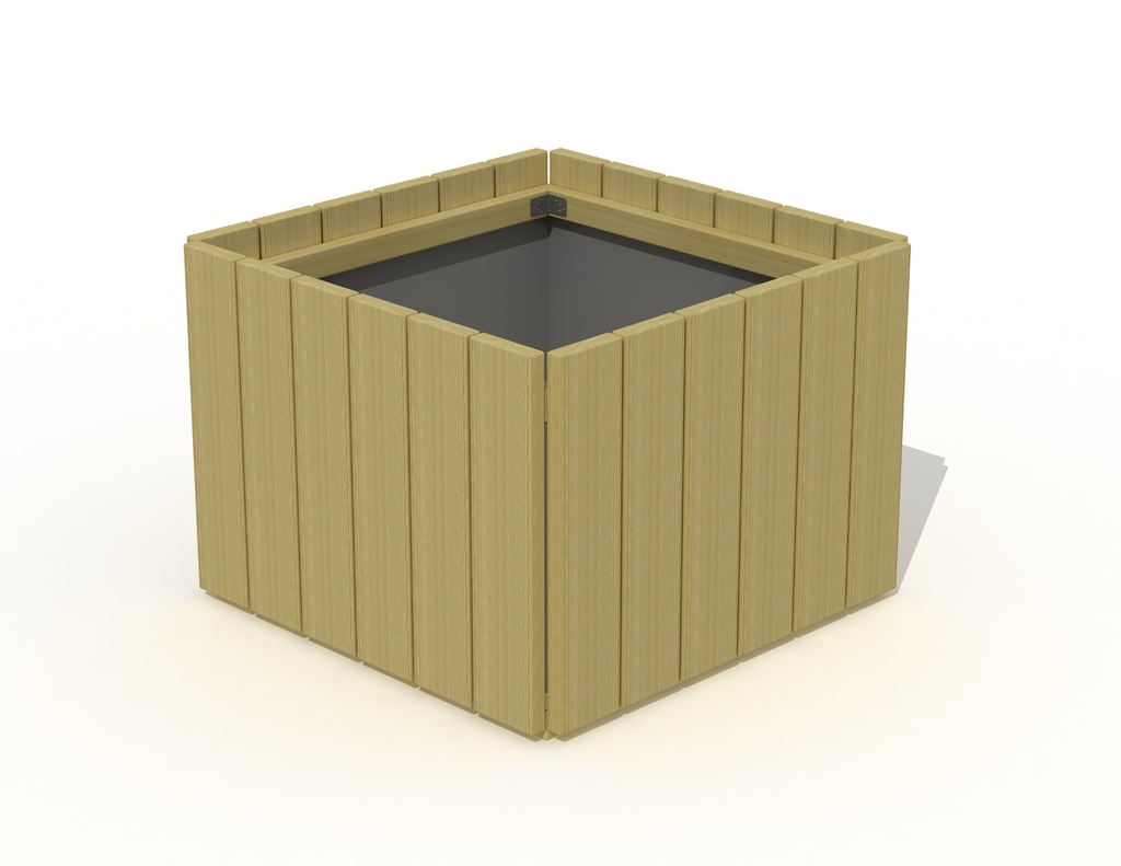 [P654*] BLOEMBAK VERTICALE PLANKEN RNG 97X97X70CM 