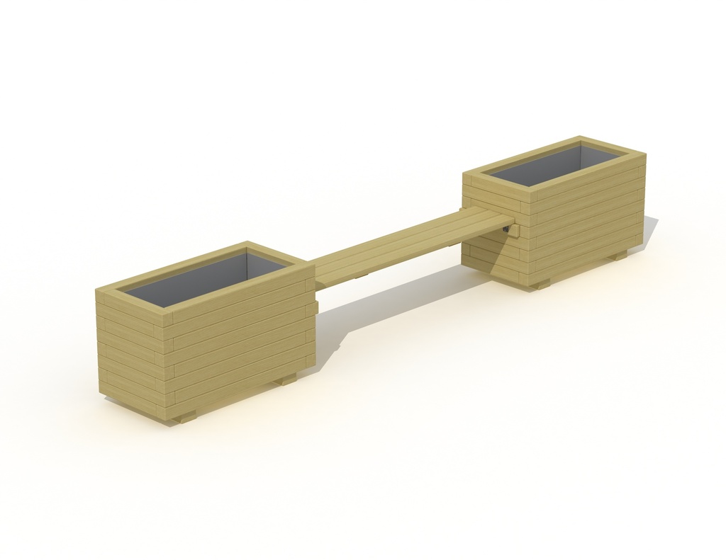 [P0636] SUPPLEMENT BANC ENTRE 2 JARDINIÈRES 1.6M