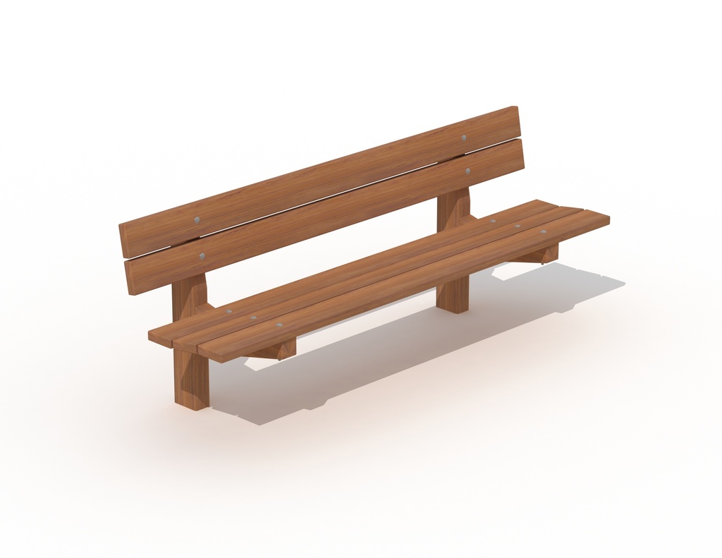 [P100*] BANC VIENNE AVEC DOSSIER A SCELLER BOIS TROPICAL